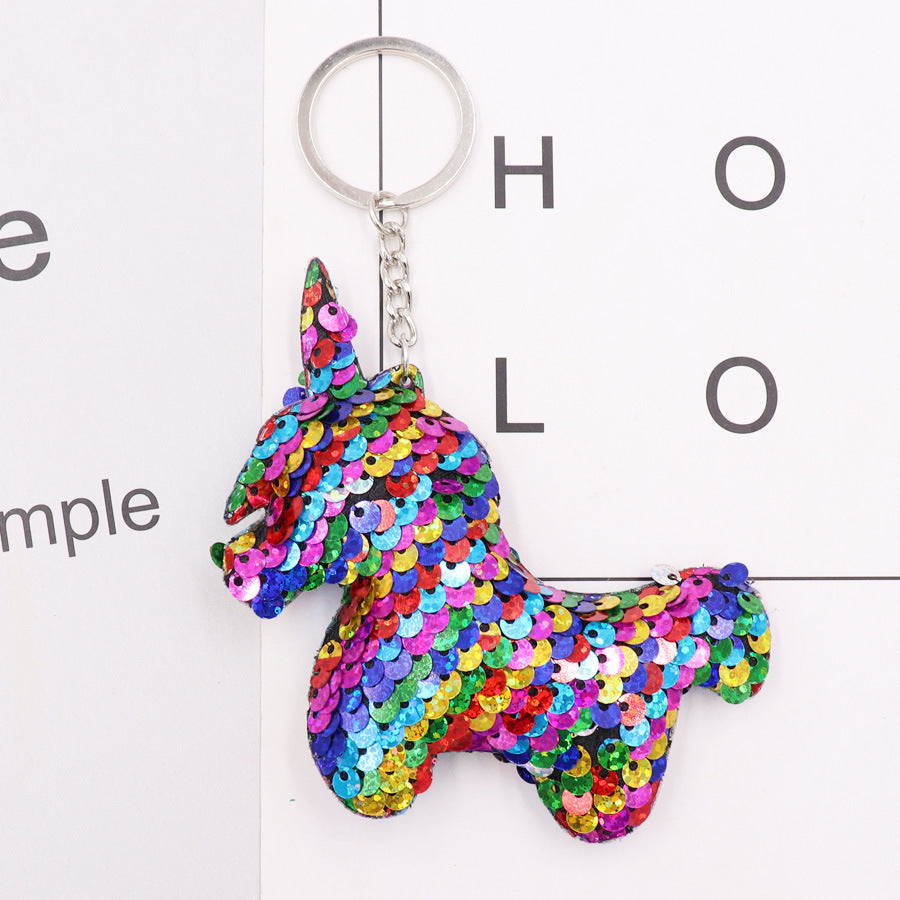 Keychain de árbol de Navidad de lentejuelas coloridas al por mayor